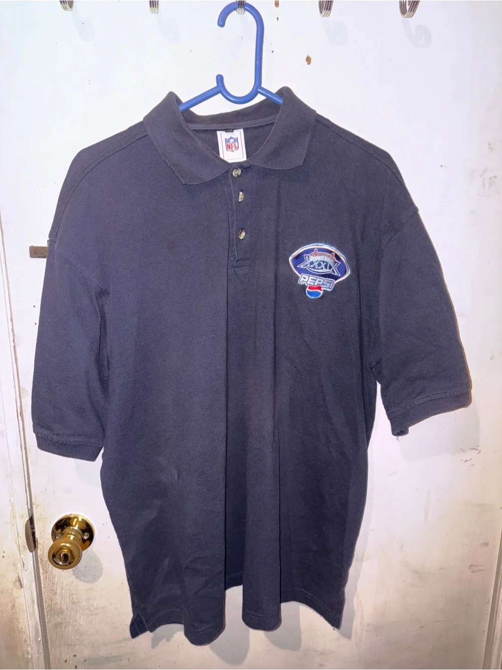 Vintage NFL Pepsi Super Bowl XXXI Embroidered Logo Polo Shirt (2005)